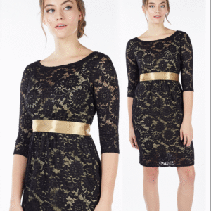 VESTIDO CHANTEL 3/4  - NEGRO